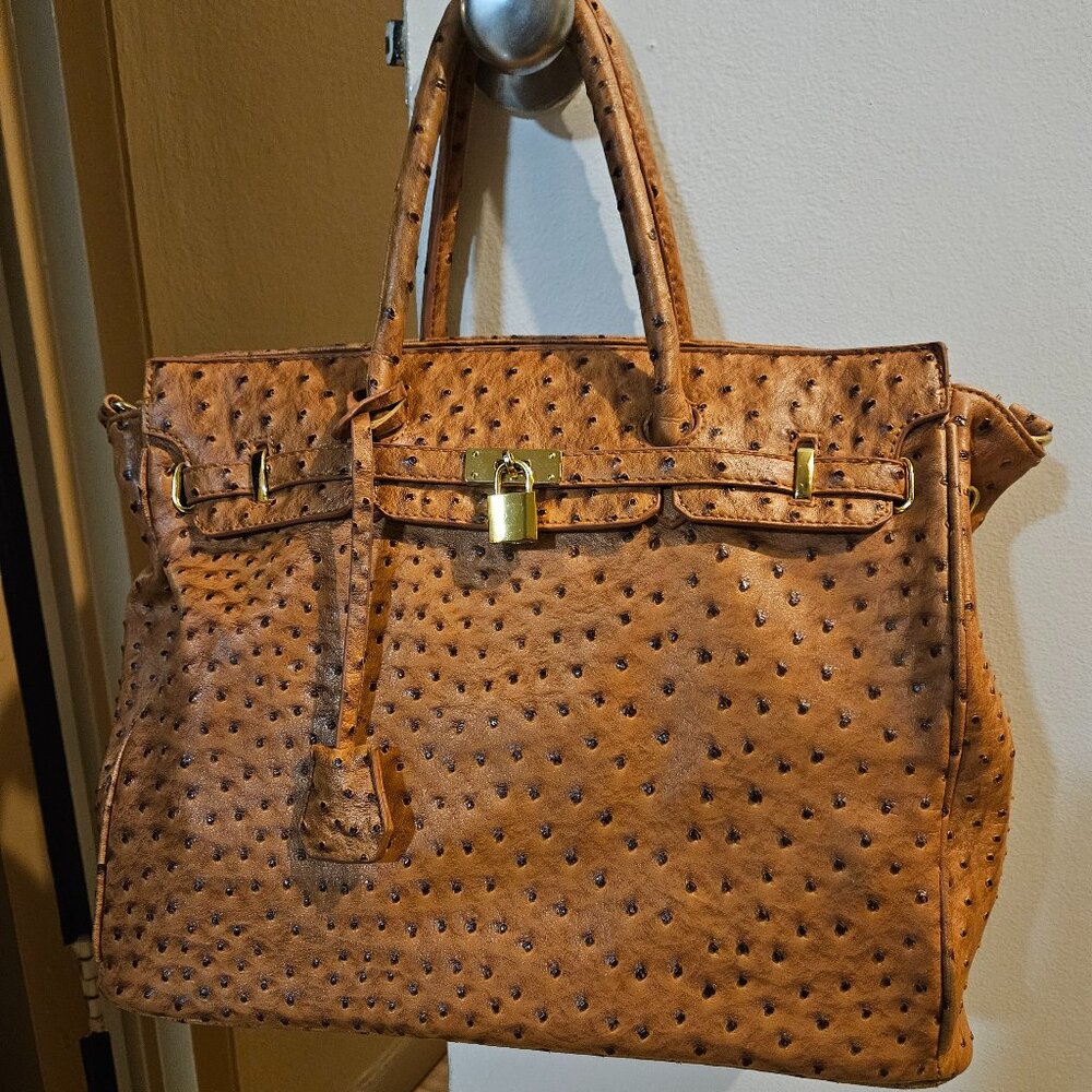 Large Ostrich Designer Inspired Bag 👜